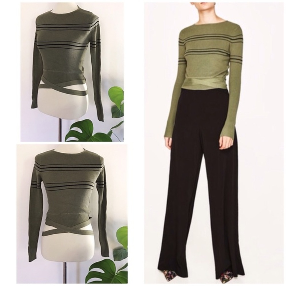 Zara Knitted Crop Stripped Sweater